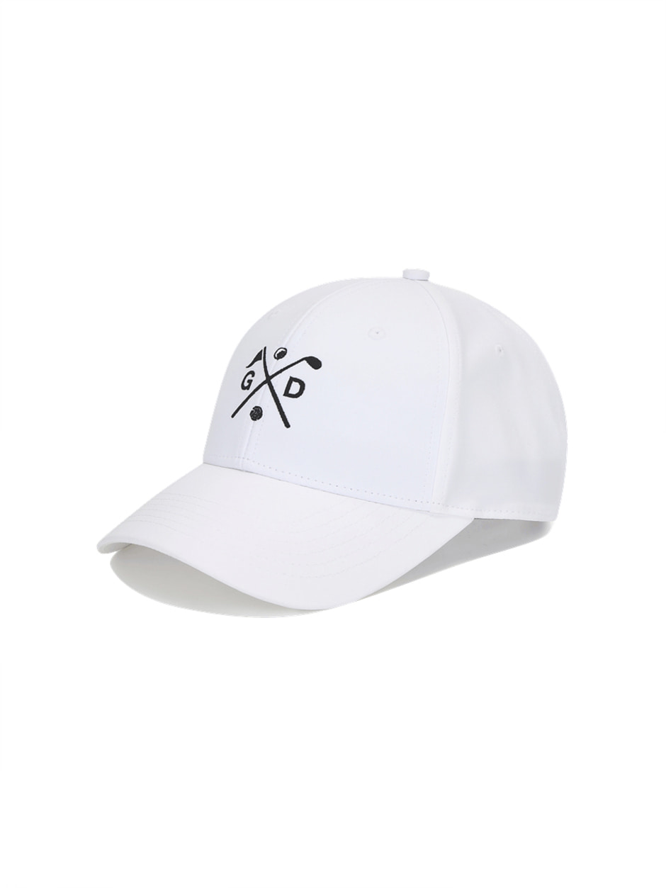 Embroidered Logo Hard Ball Cap Off White